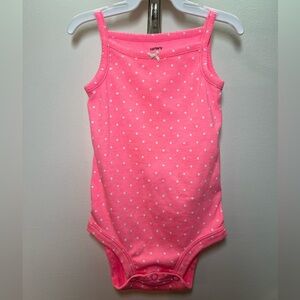 Carter’s Pink Polka Dot Sleeveless Bodysuit — 18M